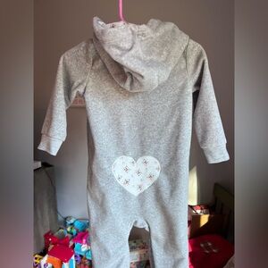 Carter's Toddler Girls One Piece Footless Fleece Zip Up Romper Size 18M GUC
